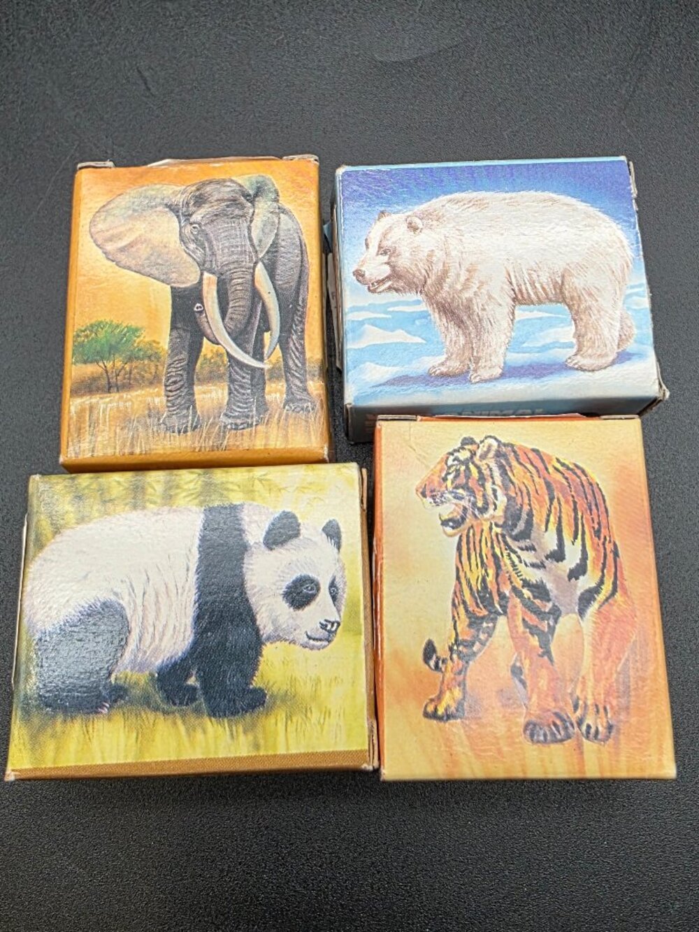 four Vintage Endangered animal stamps WNR Elephant polar bear panda tiger Stamp